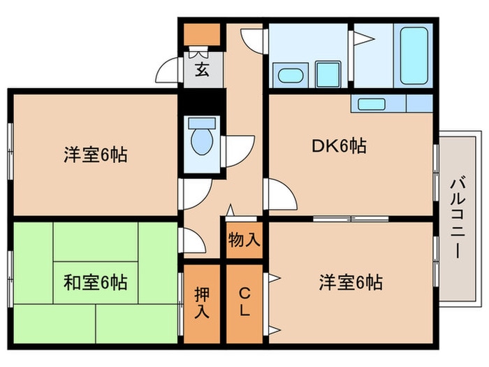 ベルドミールB棟の物件間取画像