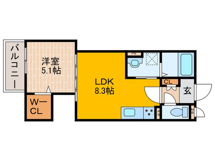 ﾌｫﾚｽﾄｸﾘｴｵｰﾚ上島町弐番館の物件間取画像