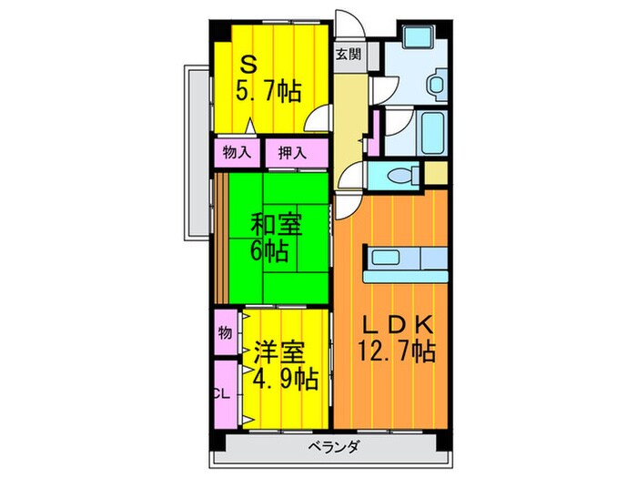 ヴェルテ忍ヶ丘Ⅱ番館の物件間取画像