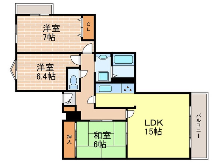 上ケ原TWENTY EIGHT(204)の物件間取画像