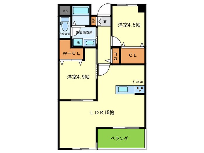 ｳｴｽﾄ ｳﾞｨﾙ 八雲の物件間取画像