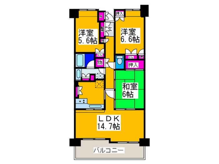 パークシティ泉ヶ丘(302)の物件間取画像
