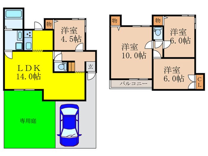 緑丘1丁目戸建の物件間取画像