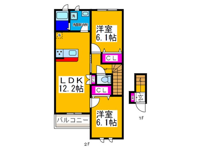 アンベリール上野芝の物件間取画像