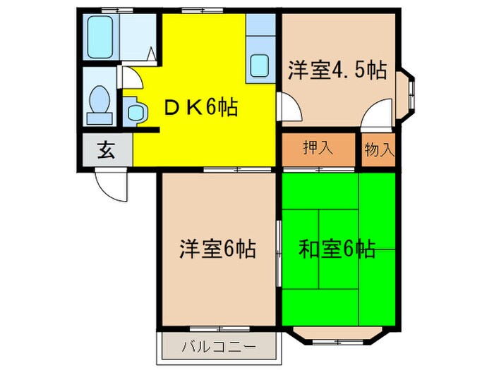 ヴィレッジコート山手A棟の物件間取画像