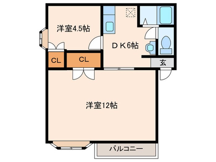 ヴィレッジコート山手A棟の物件間取画像