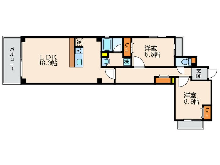 Le Pin Verre御所南の物件間取画像