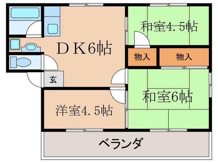 コーポセラヴィB棟の物件間取画像