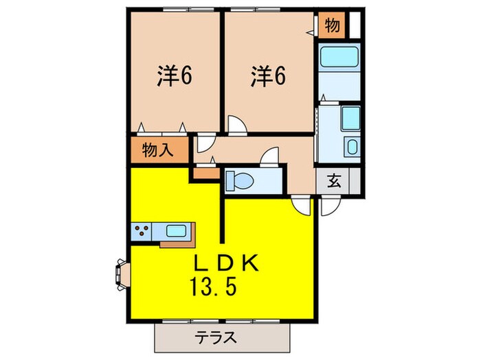 カ－サアゼリアＢ棟の物件間取画像