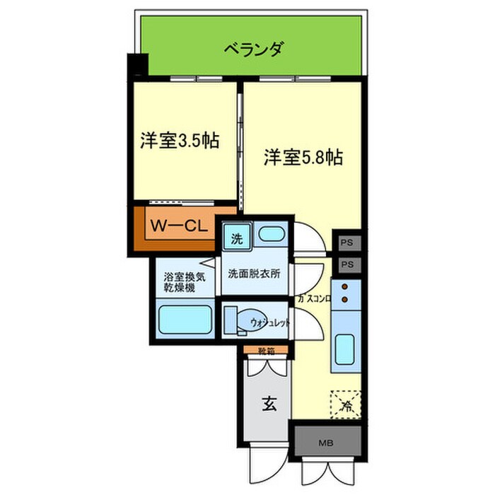 ﾃﾞｺｰﾙ神戸Ⅰの物件間取画像