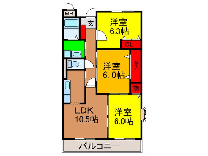 グラン・リ－オ・セルカ西町の物件間取画像