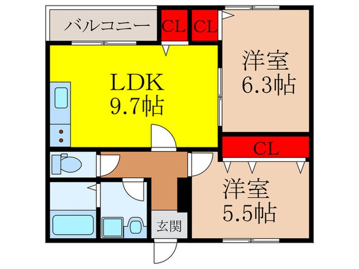 クレセル利倉東Ⅱの物件間取画像