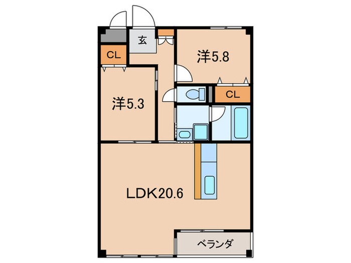 マ－ベラスⅡの物件間取画像