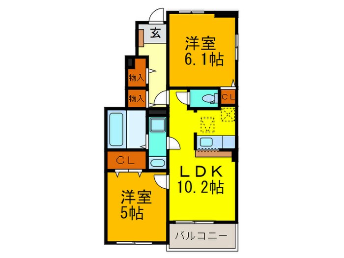 クロスロ－ド・シンの物件間取画像