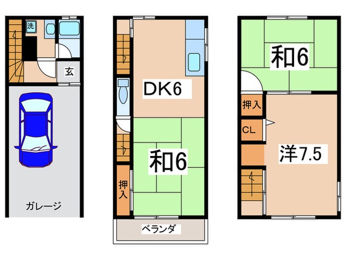 南荘町貸家の物件間取画像