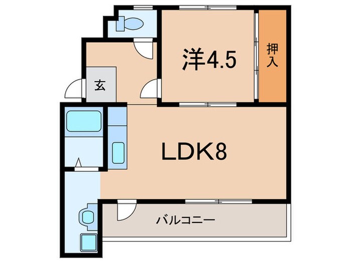 ドミールサニー緑町１号棟の物件間取画像