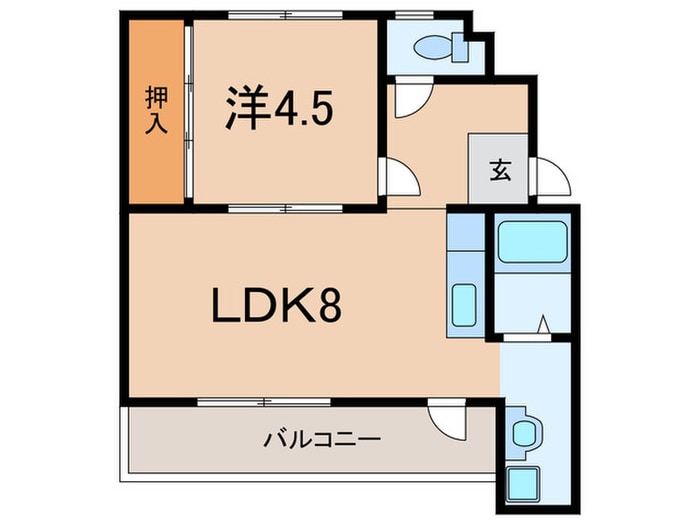 ドミールサニー緑町１号棟の物件間取画像