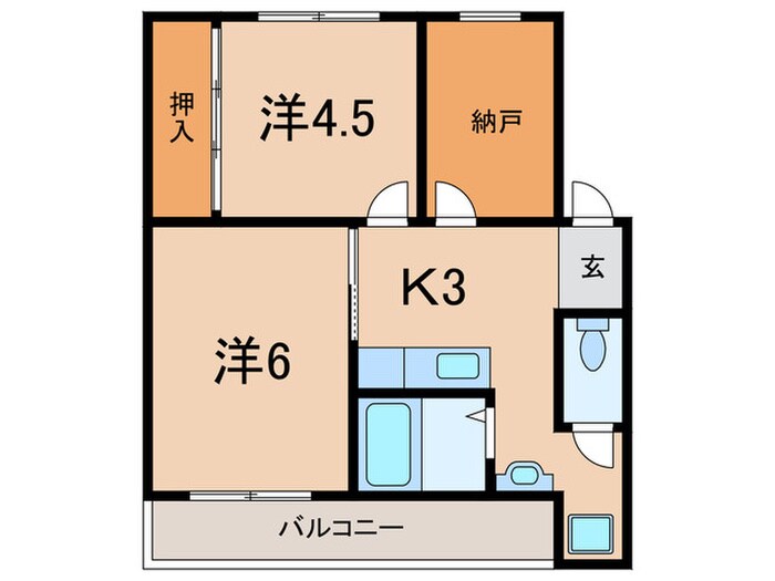 ドミールサニー緑町３号棟の物件間取画像