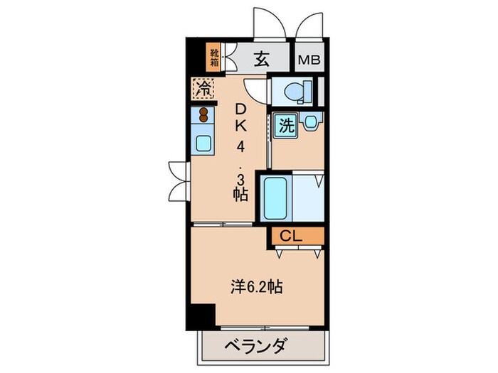 ｴｽﾃﾑｺ-ﾄ京都駅前KOTO(401)の物件間取画像