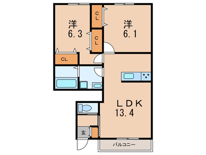 ヘーベルコート西島の物件間取画像