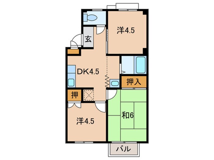 ＴＷＩＮ　ＨＩＬＬ松幸苑３号棟の物件間取画像
