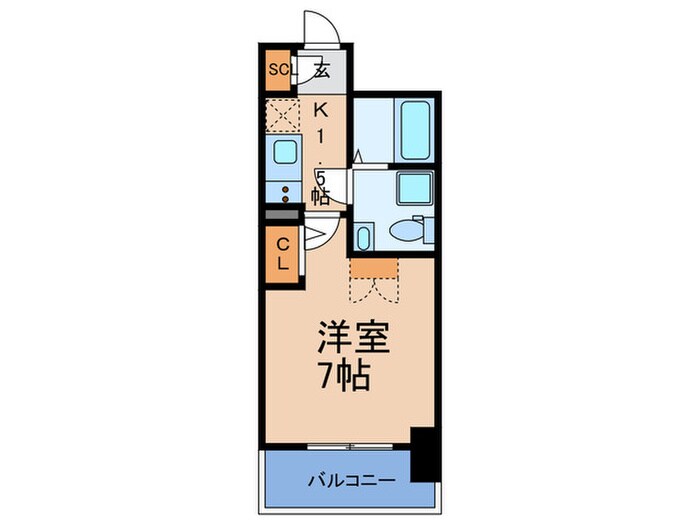 ｱﾄﾞﾊﾞﾝｽ難波ﾗｼｭﾚ(1204)の物件間取画像