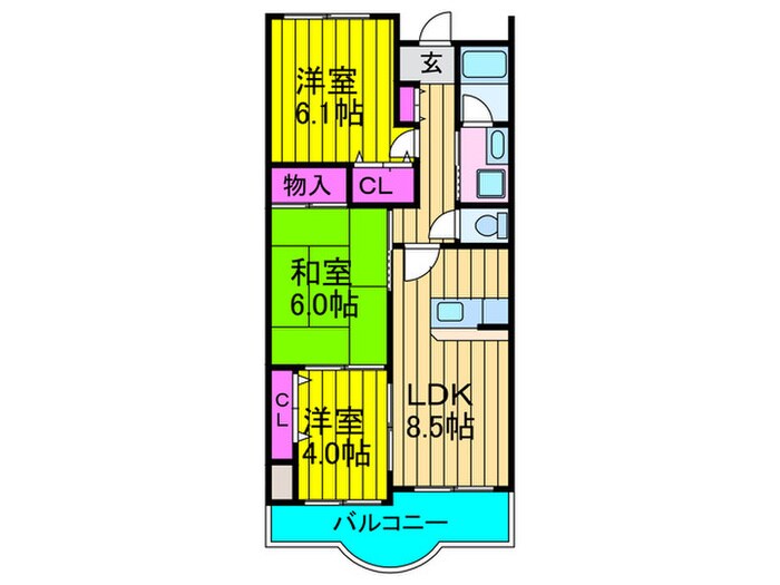 香里プラザ６の物件間取画像