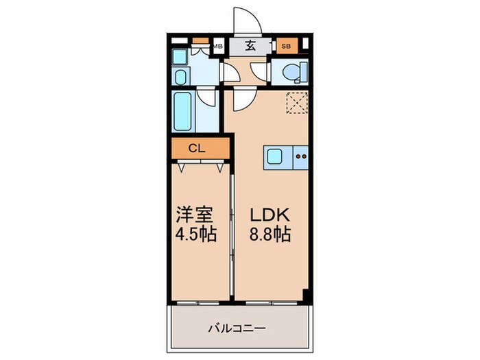 ﾍﾞｲｻｲﾄﾞﾊﾟｰｸOSAKAﾉｰｽﾚｼﾞﾃﾞﾝｽの物件間取画像