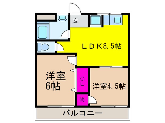 コ－ポラスサカエの物件間取画像