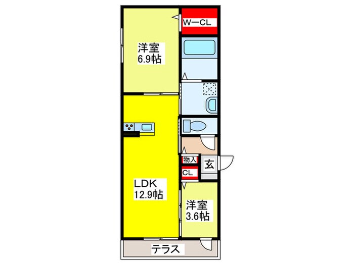 RIHITO八尾D棟の物件間取画像