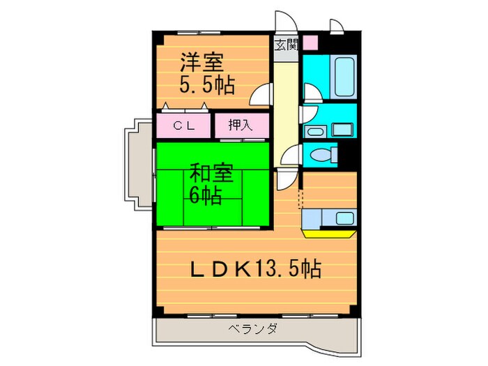 グランド－ル福川Ⅱの物件間取画像