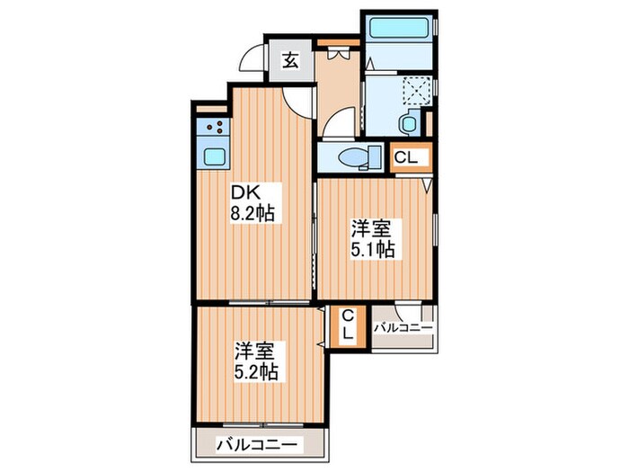 クリエオーレ日之出町の物件間取画像