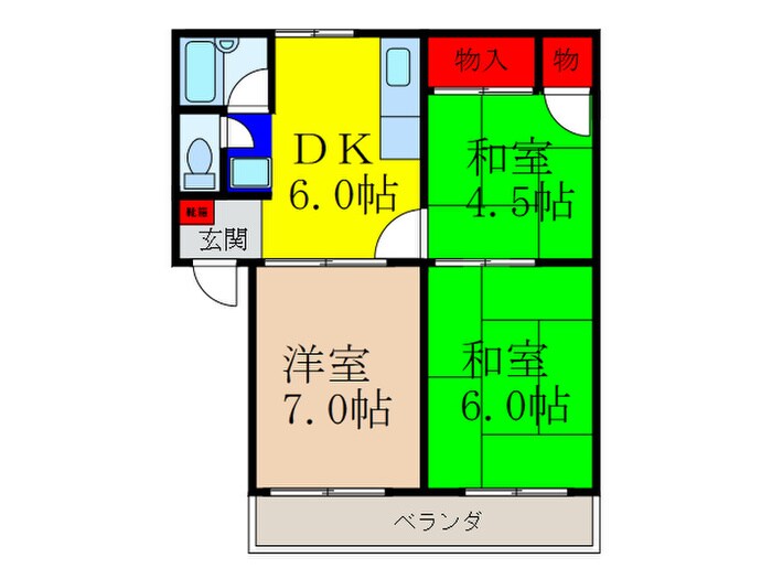 オ－テｲ－ハイツ池田の物件間取画像