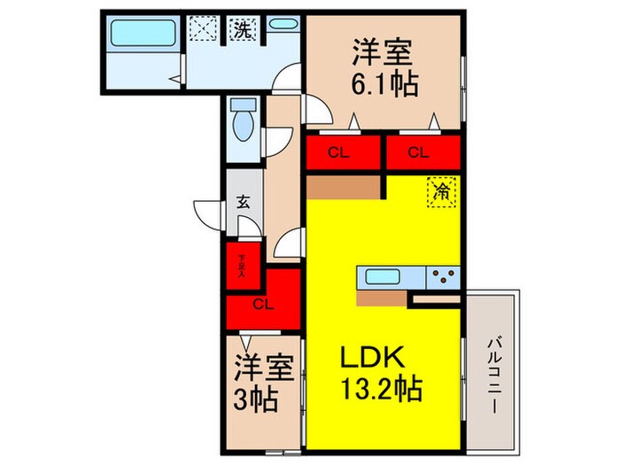 クラシスト服部天神の物件間取画像