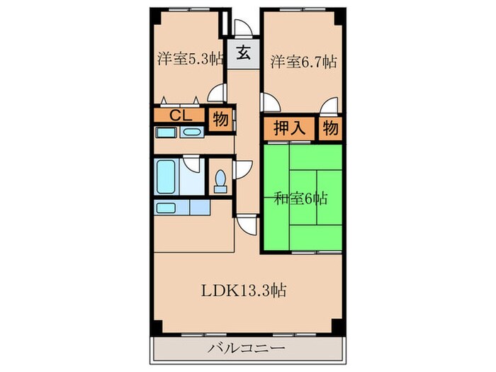 千里中央パ－クヒルズＪ棟(202)の物件間取画像