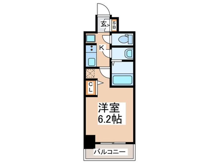 ｴｽﾃﾑｺｰﾄﾃﾞｨｱｼﾃｨWEST（204）の物件間取画像