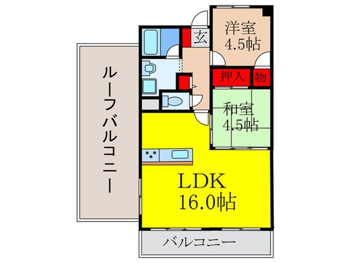 ヴィラ荘園口の物件間取画像