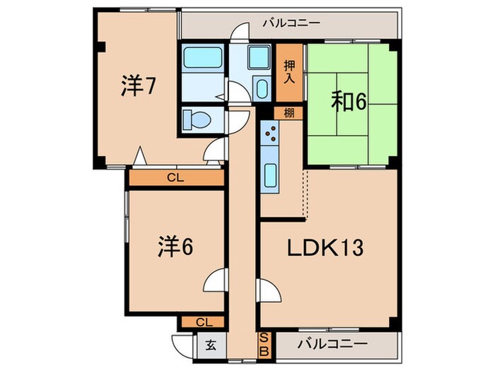 プランドール加古川の物件間取画像