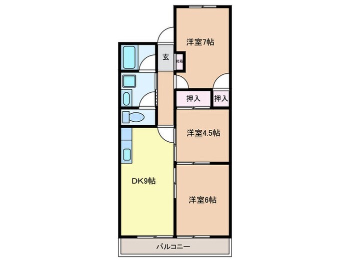 八尾樋口マンションの物件間取画像