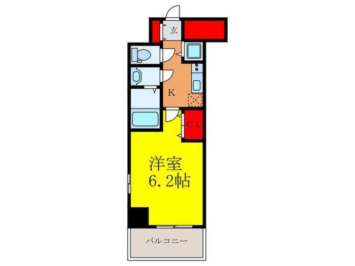 エスリード江坂グランツ（201）の物件間取画像