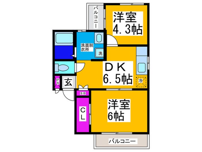 コ－ポラスへいせいの物件間取画像