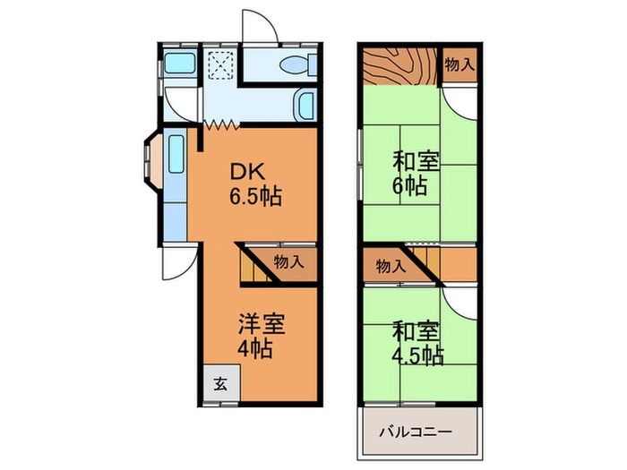 ペディハウス大東市北条7丁目の物件間取画像