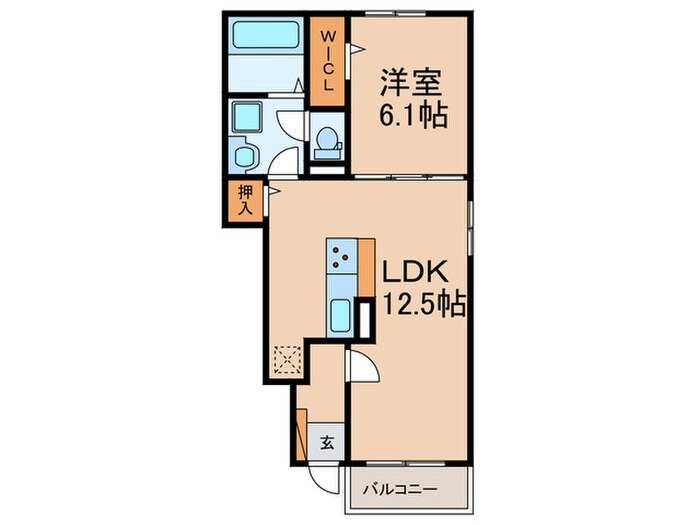 エスポワール下赤田の物件間取画像