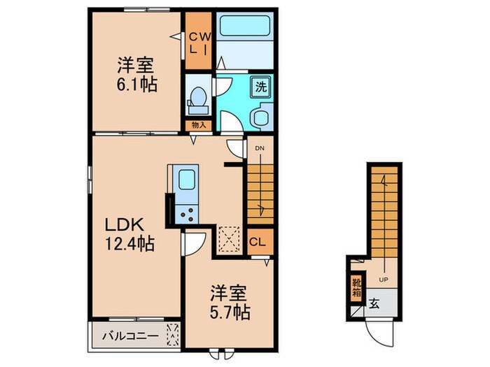 エスポワール下赤田の物件間取画像
