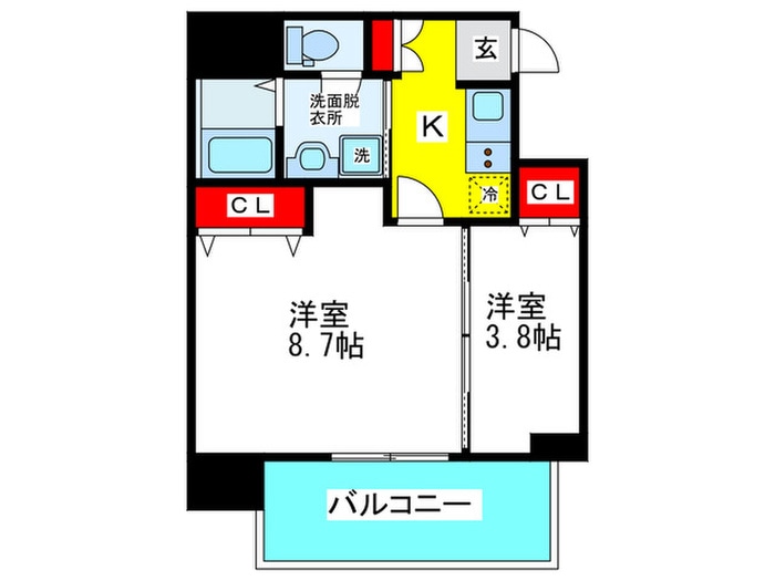 ヴィラ・セレーノ玉造本町の物件間取画像