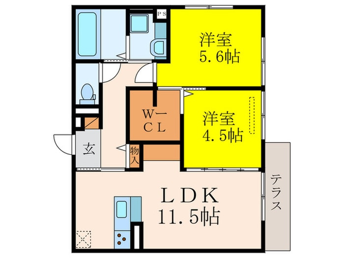 ラ・パーチェ江坂Ⅰの物件間取画像