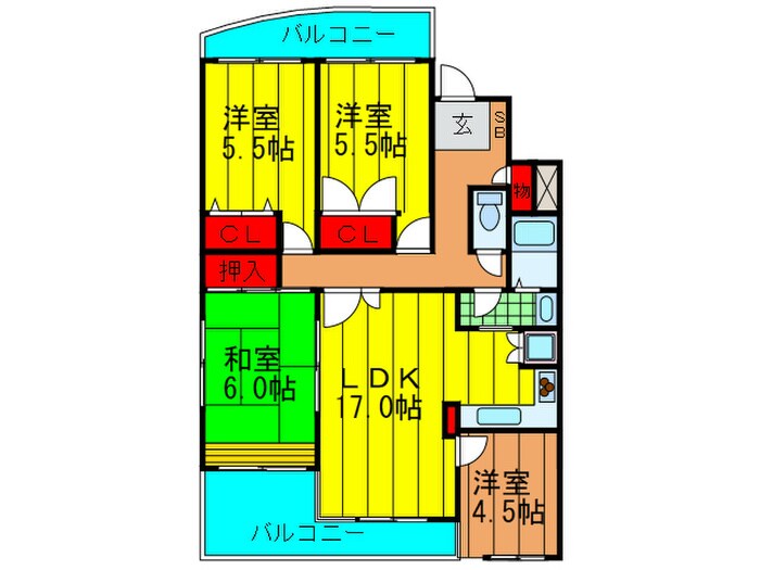 香里ロイヤルアーバンの物件間取画像