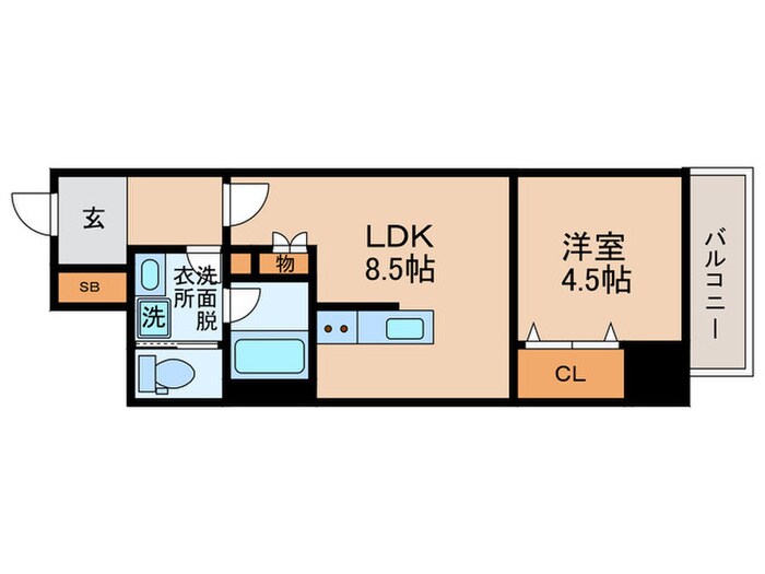 南堀江アパ－トメントシエロの物件間取画像