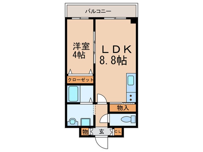 ふぁみーゆ服部天神の物件間取画像