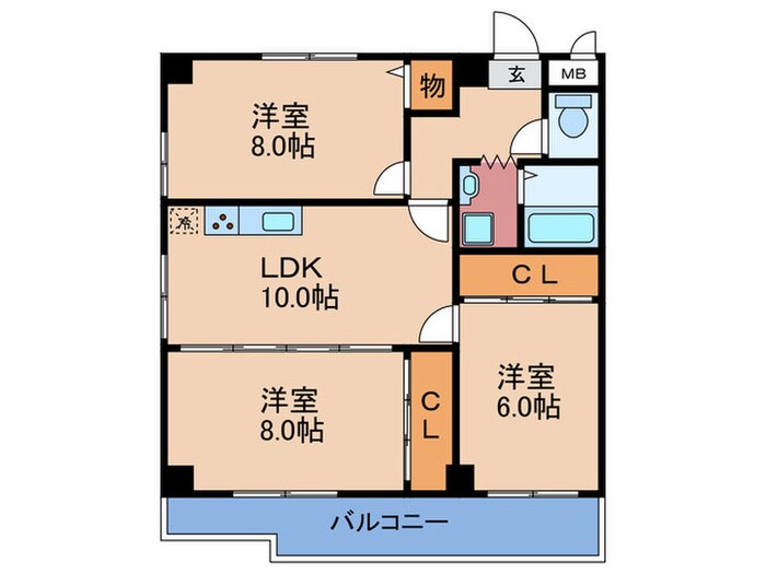 ヒューマンポート洗心洞の物件間取画像